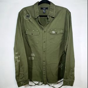 Forever 21 Button Shirt Size M Light Green